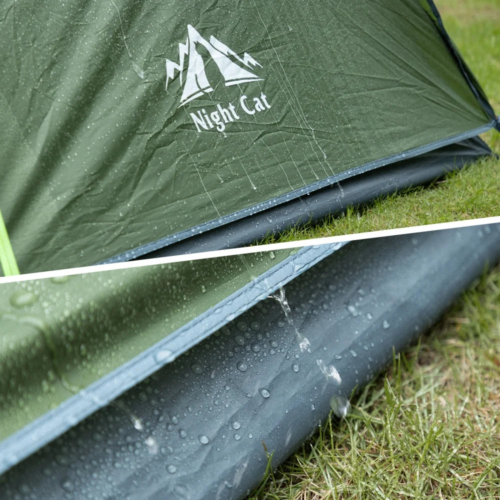 Night Cat 2 Person Backpacking Tent With Aluminum Poles Rainfly Waterproof