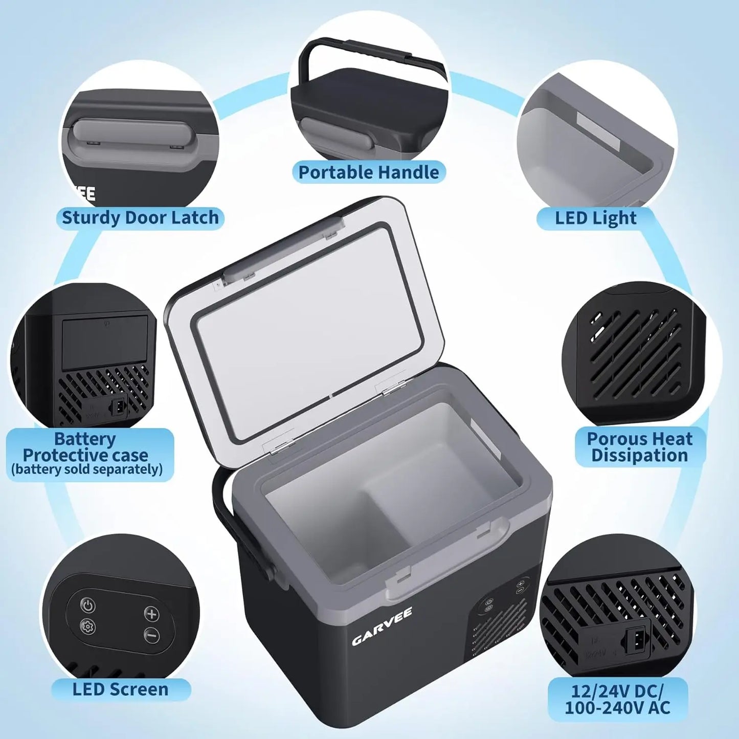HiMISS Car Refrigerator Portable Freezer With Inverter Compressor