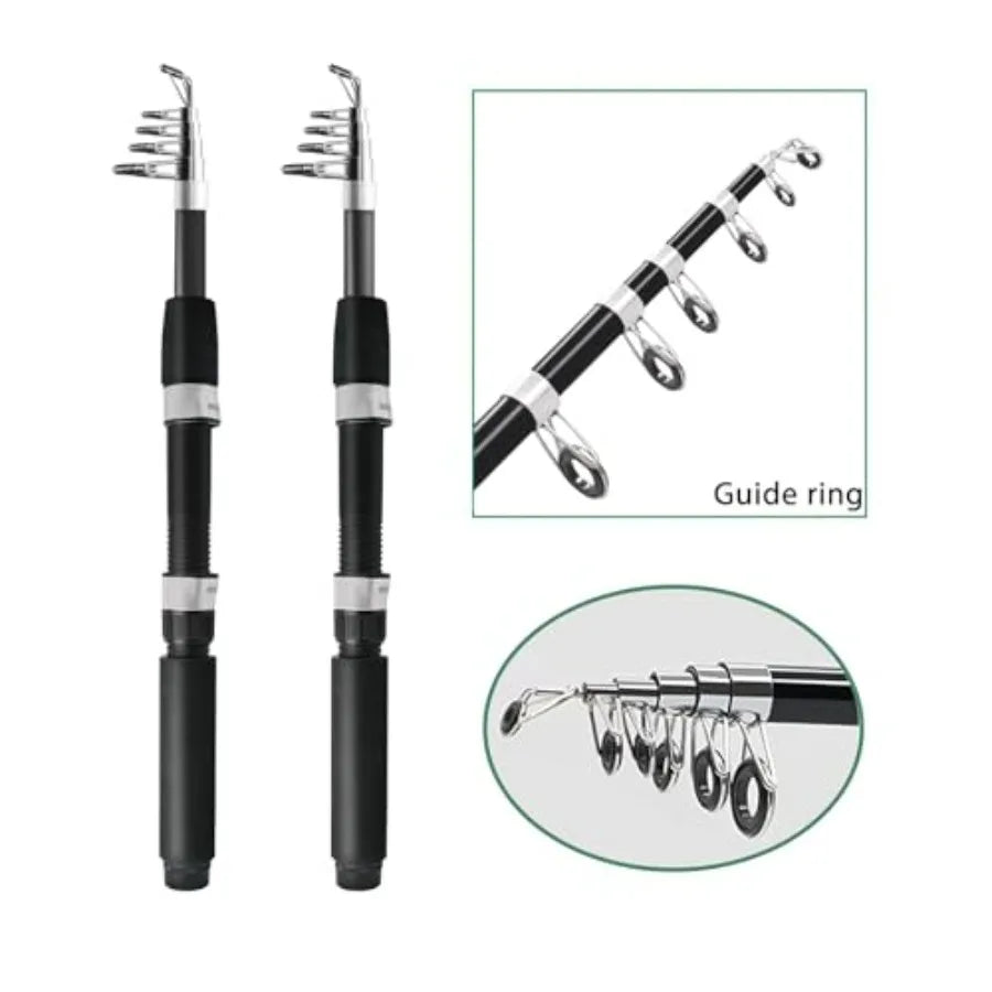 Carbon Fiber Telescopic Fishing Rods Spinning Reel Set Carrier