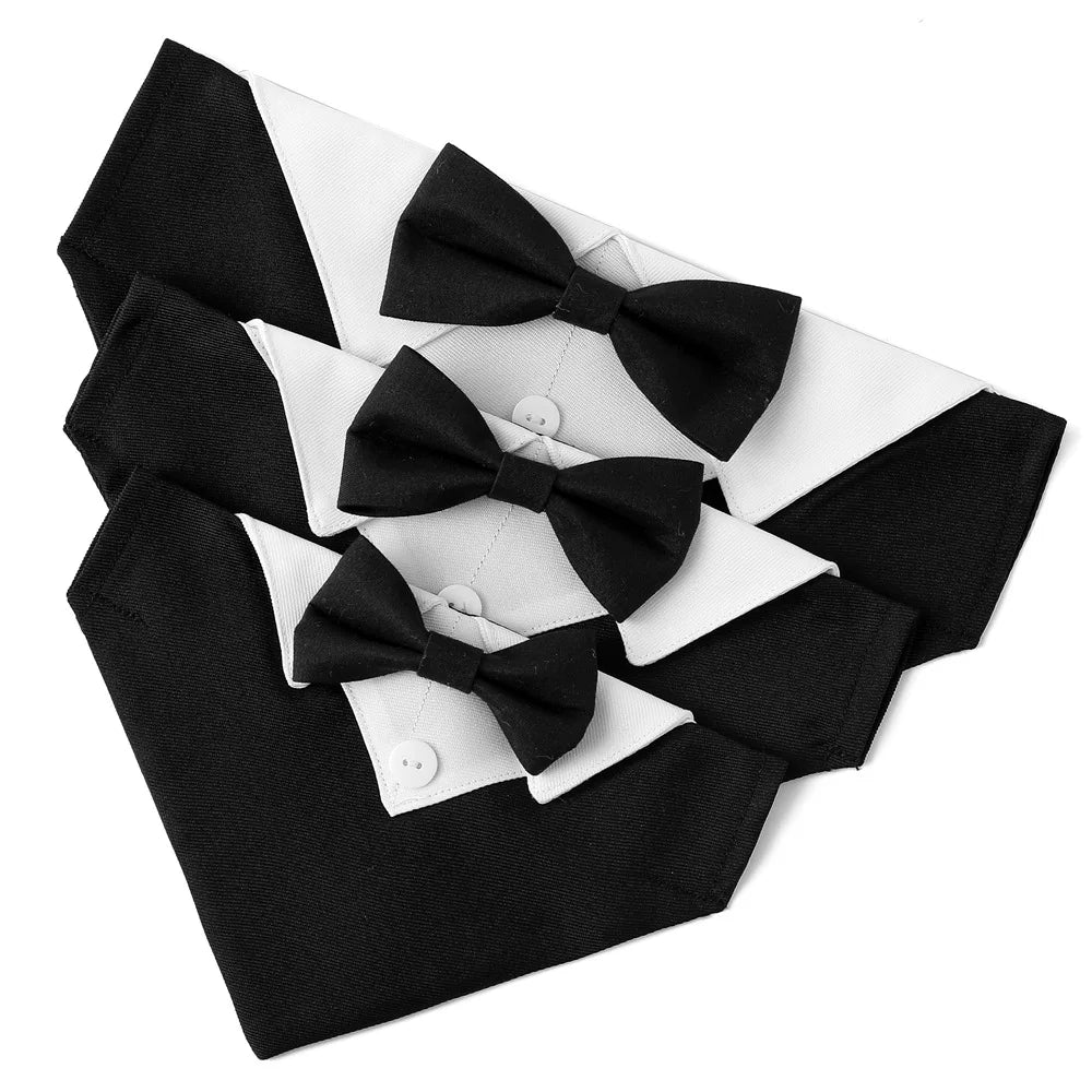 Sucado Bow Tie Dog Collar Tuxedo Bandana For Pets Wedding