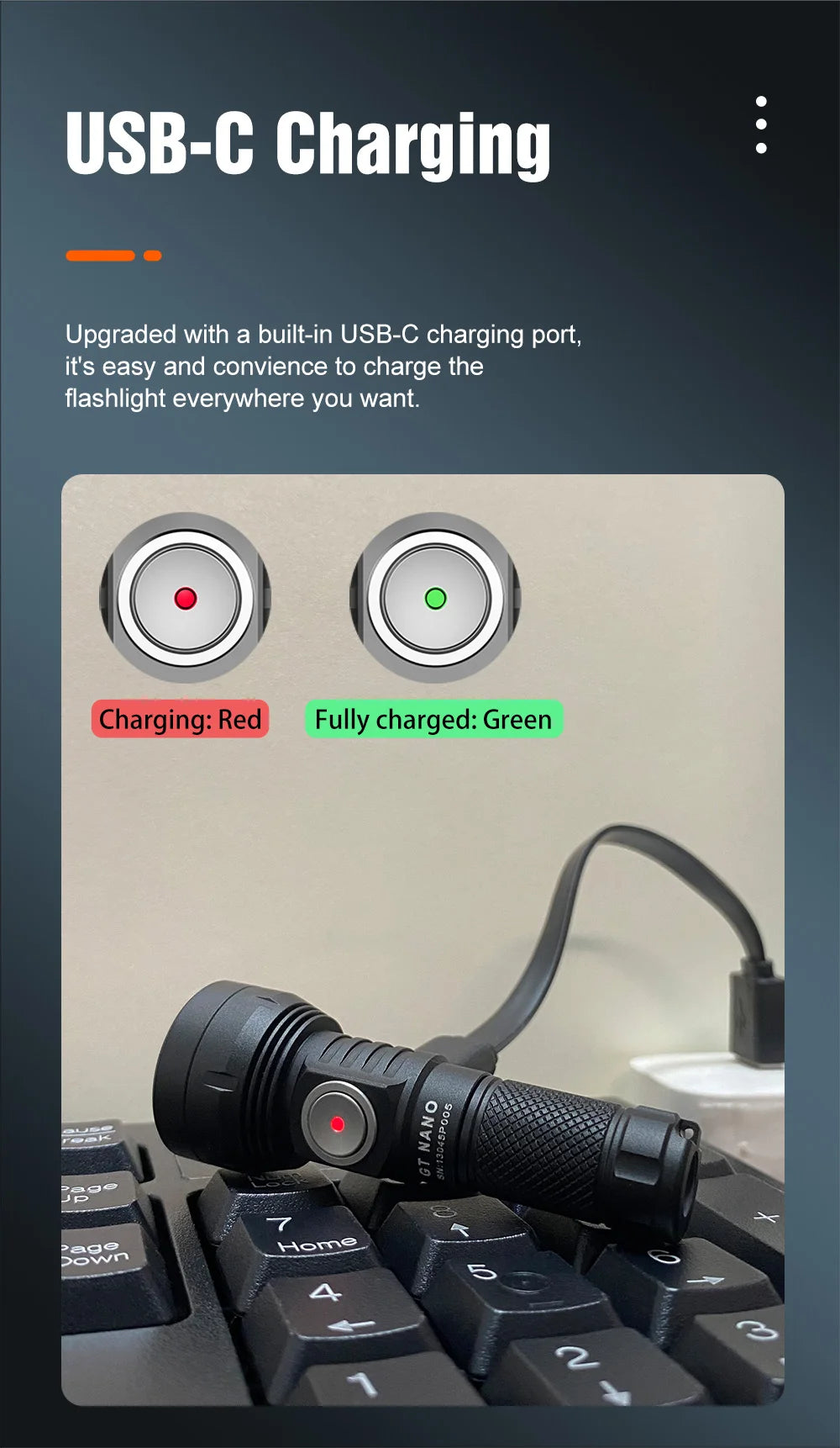 Lumintop GT Nano V3.0 USB Rechargeable Mini Outdoor Flashlight
