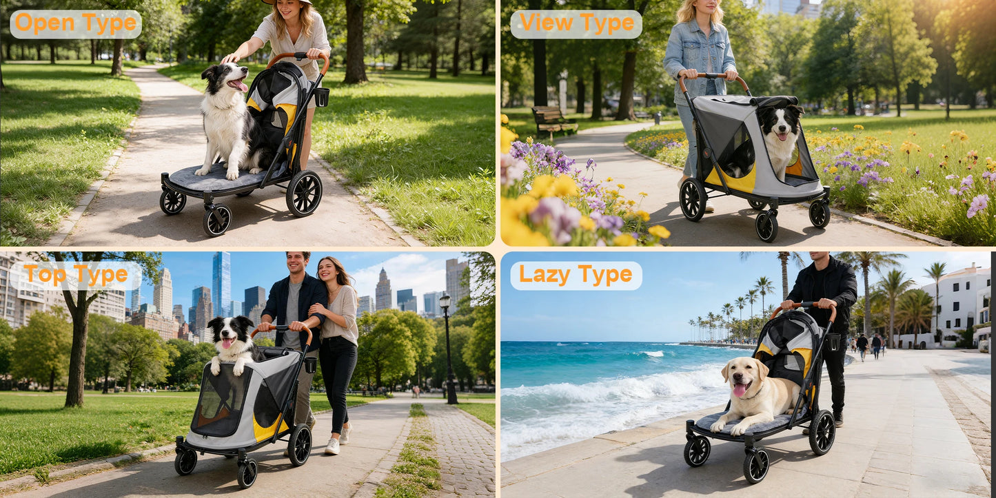 Foldable Pet Stroller for Dogs and Cats Travel in Comfort