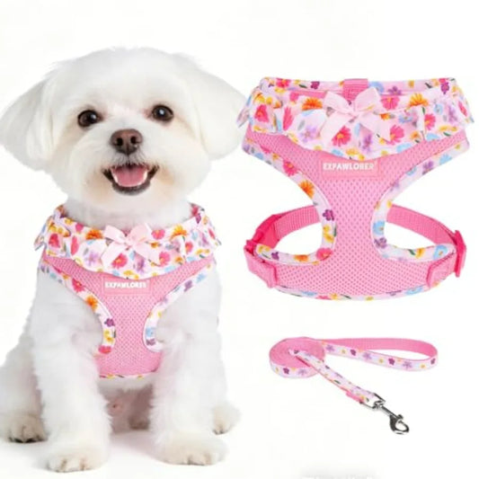 Dog Harness Leash Set Step In Adjustable NoChoke Mesh Vest