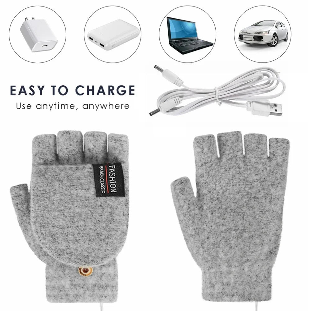 USB Electric Heating Gloves for Sports and Winter Activities