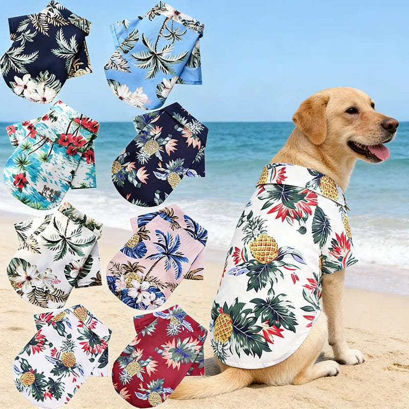 Hawaiian Style Summer Dog Shirt For Small And Medium Dogs