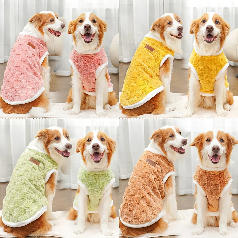 Flannel Dog Winter Sweater Coat For Small To Large Pets