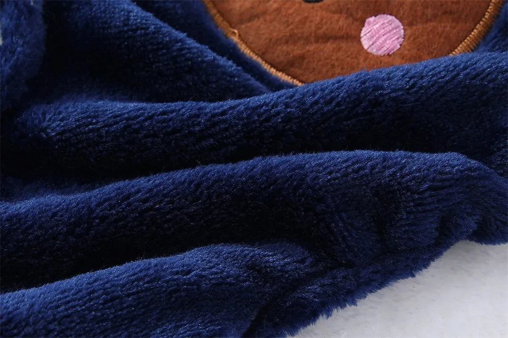 Caiban Autumn Winter Dog Fleece Jumpsuit Coat With Leash Ring