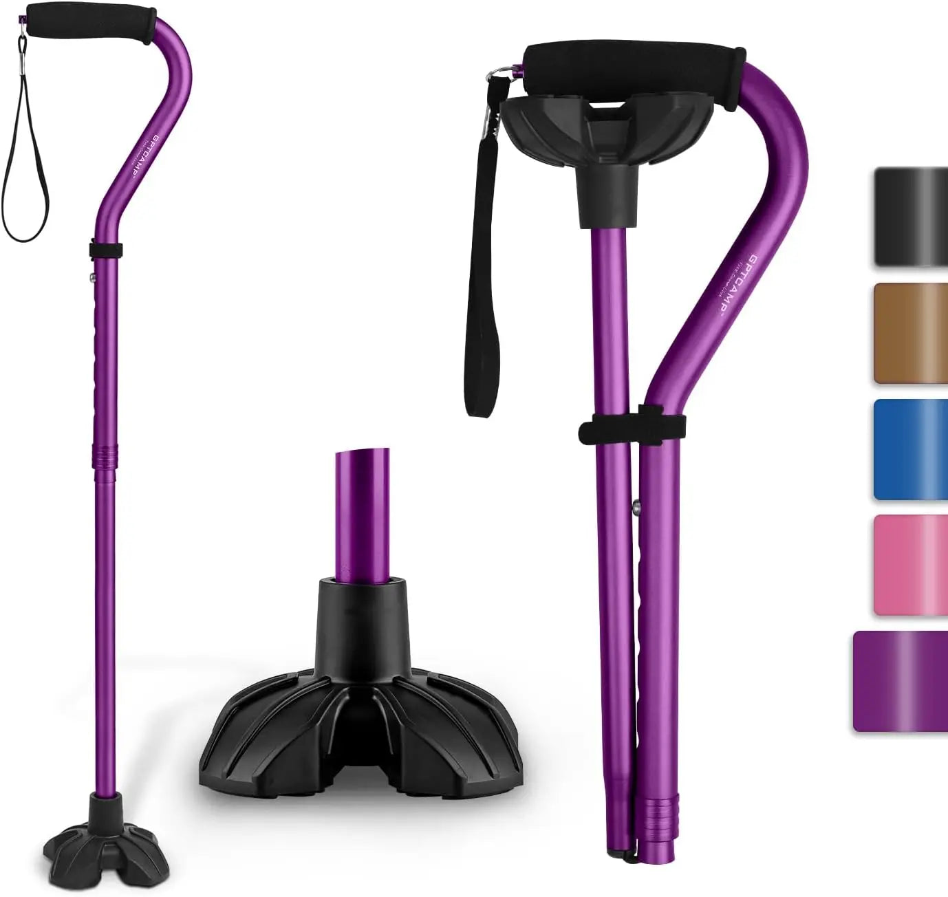G1 Quad Base Walking Cane With Rubber Tip