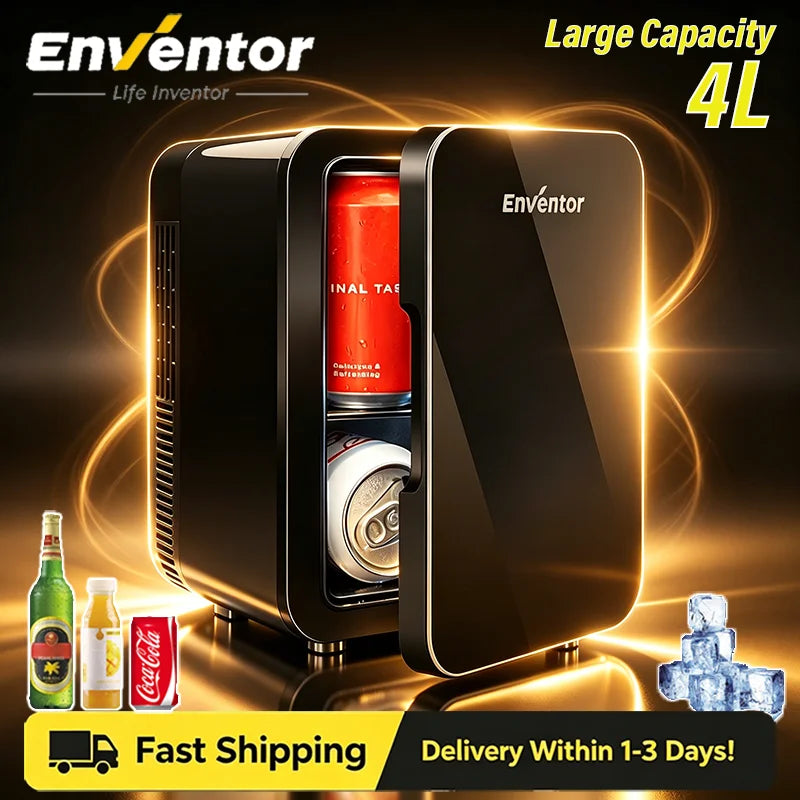 Enventor 4L Mini Car Fridge Skincare Cooler Warmer