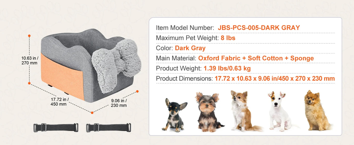 SucceBuy Dog Car Seat Waterproof Booster With ClipOn Leash