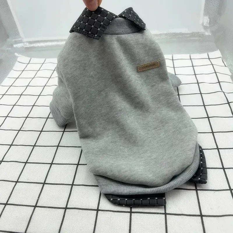 Petfrd Global Warm Winter Plaid Collar Hoodie Jacket For Small Dogs