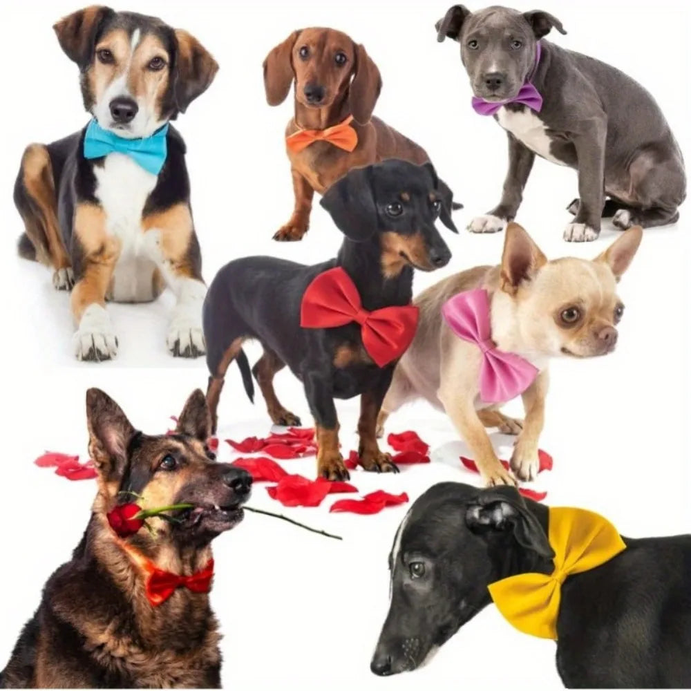 Dog Bow Ties Christmas Adjustable Pet Bowties For Cats Dogs