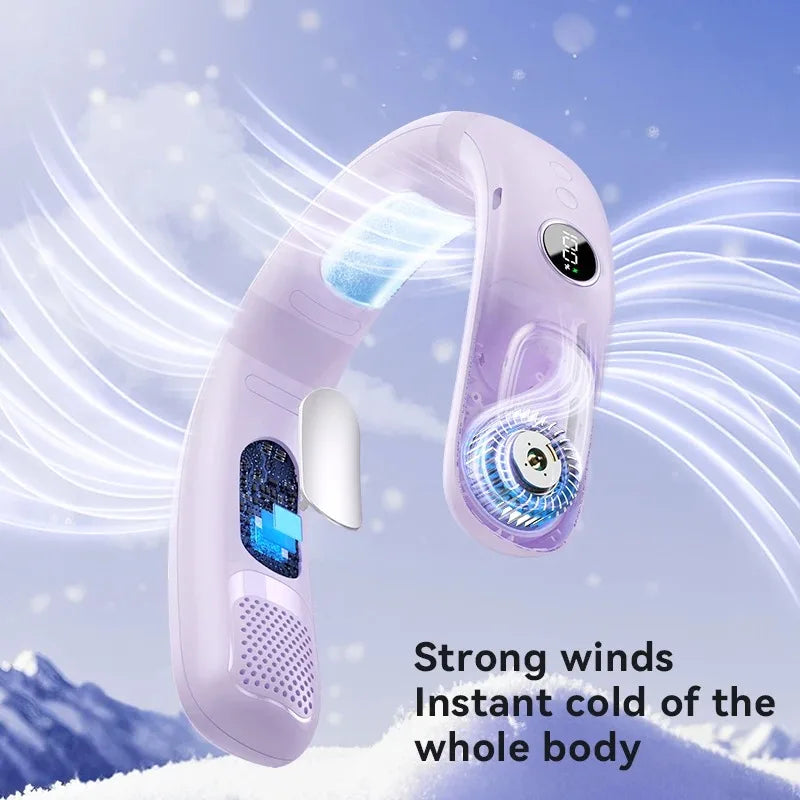 N90 Neck Fan Bladeless Wearable USB Rechargeable With 5-Speed Modes