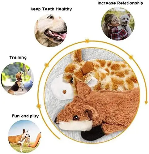 Dog Squeaky Toy Set Five Crinkle Plush No Stuffing