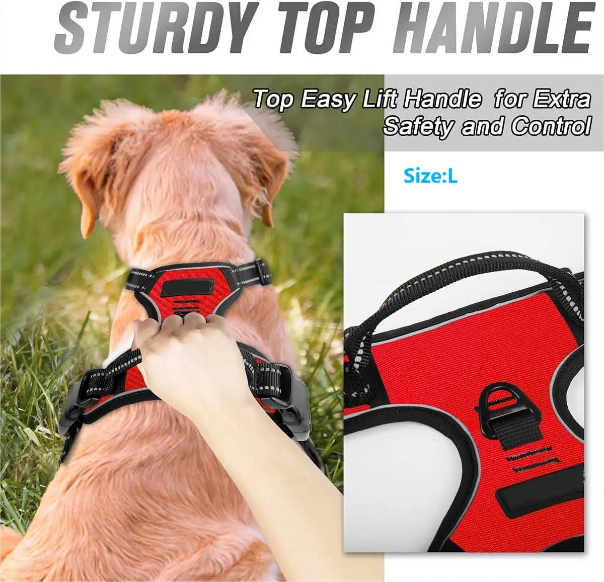 Reflective No Pull Dog Harness Front Clip Heavy Duty Handle