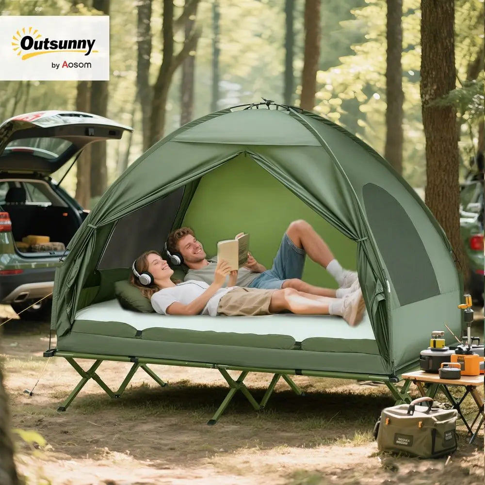 MBVM 4in1 Elevated Camping Tent Bed Combo With Air Mattress