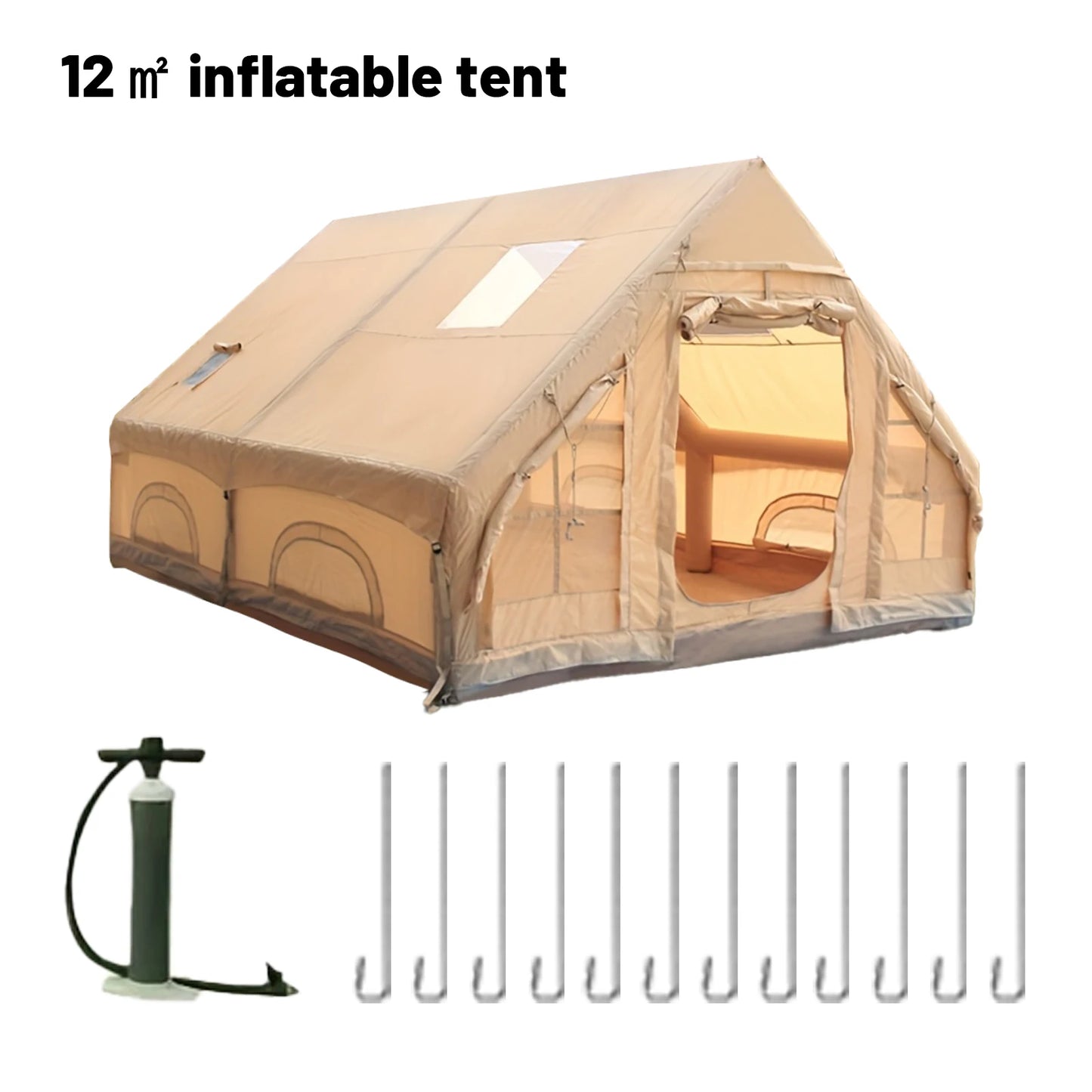 Pakicetus Inflatable Family Tent For Camping With Stove Plug Compatibility