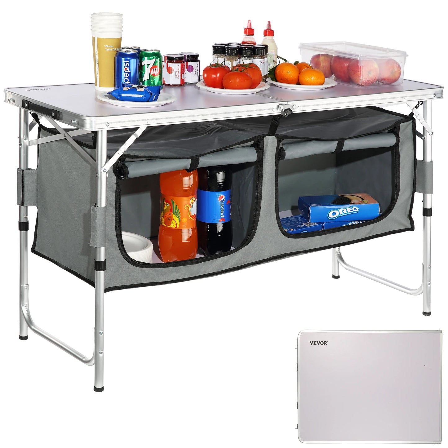 VEVOR Camping Kitchen Table Folding Outdoor Prep Station