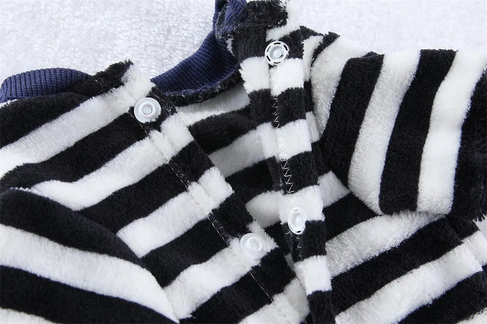 Caiban Autumn Winter Dog Fleece Jumpsuit Coat With Leash Ring