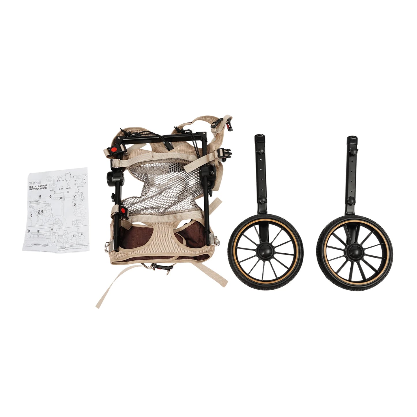 Adjustable Dog Wheelchair Hind Leg Walker Aluminum Alloy Pet Cart