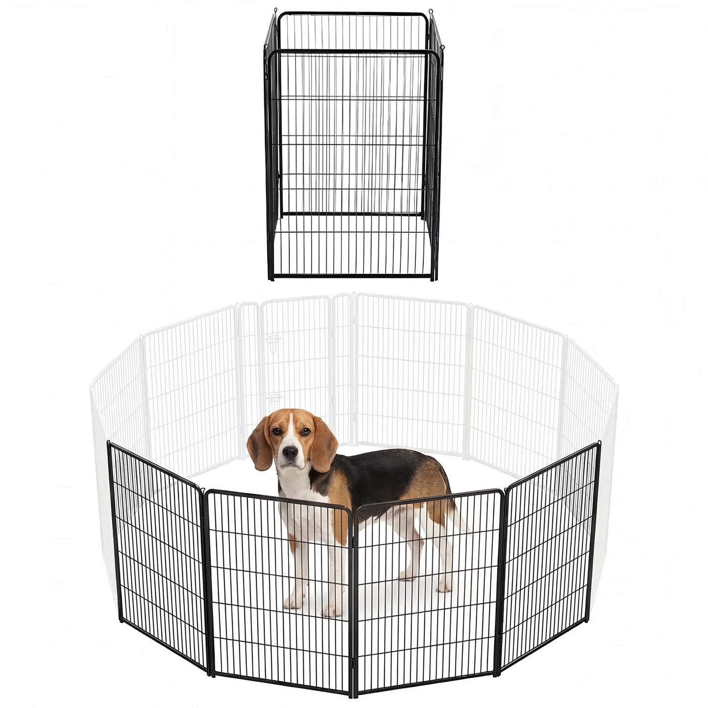 JHK Foldable 6-Panel Metal Dog Playpen For Indoor Outdoor Use