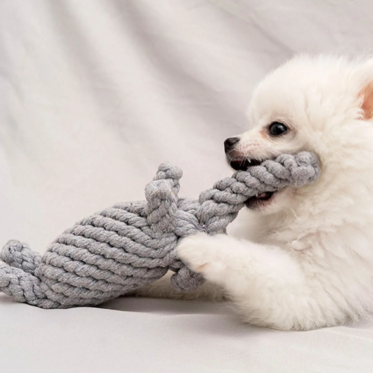 Handwoven Cotton Rope Dog Toy With Knot Chew For Pets