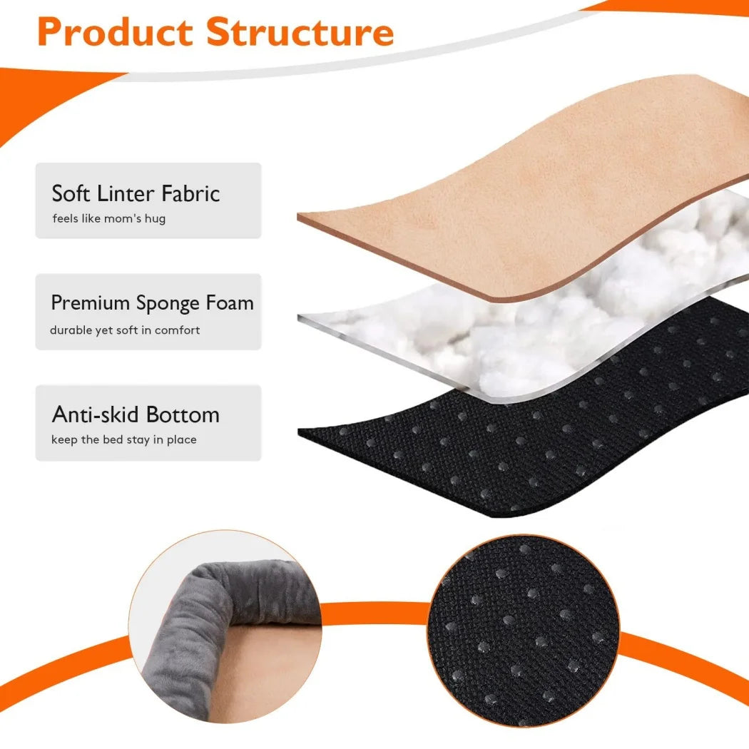 BORWART Orthopedic Memory Foam Dog Bed With Removable Cover