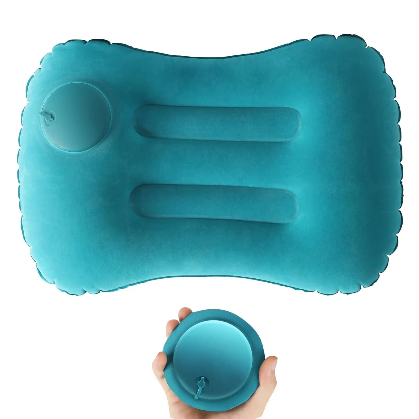 Portable Inflatable Pillow For Neck And Lumbar Support