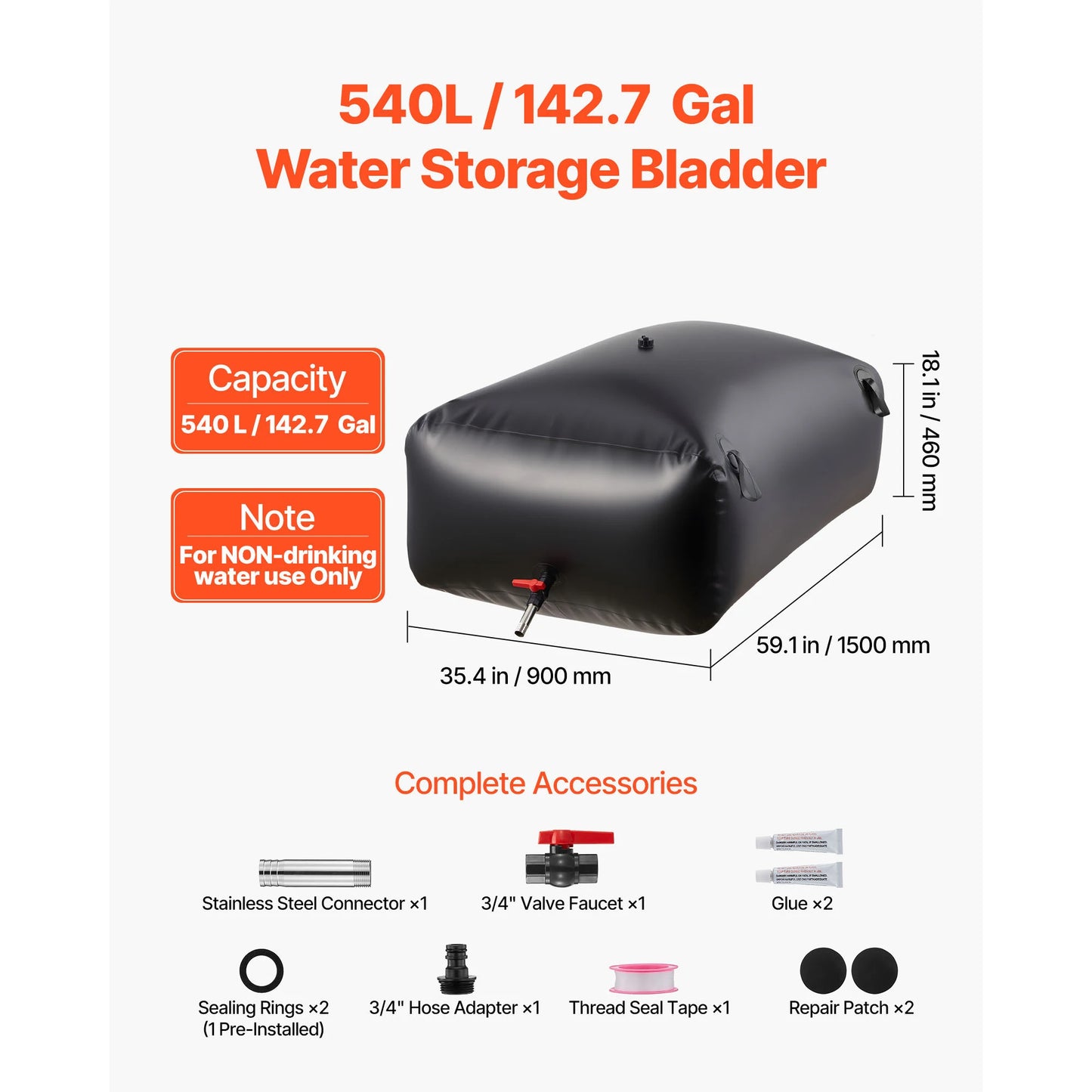 SucceBuy TPU Water Storage Bladder Portable Collapsible Bag For Camping