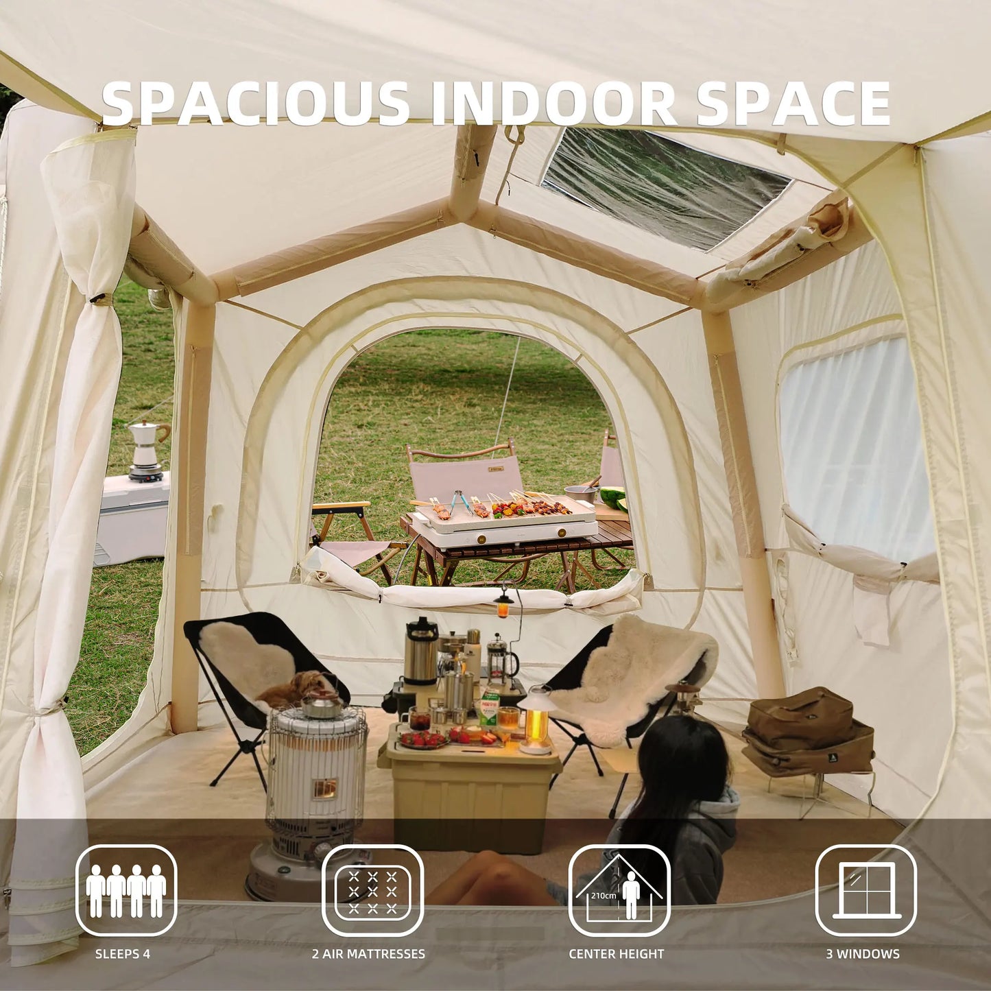Inflatable SUV Camping Tent With Easy Setup Waterproof Glamping