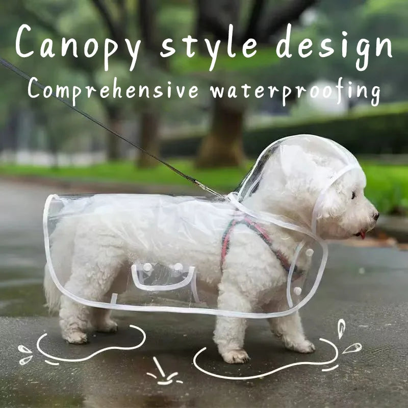 Transparent Waterproof Dog Raincoat With Hat