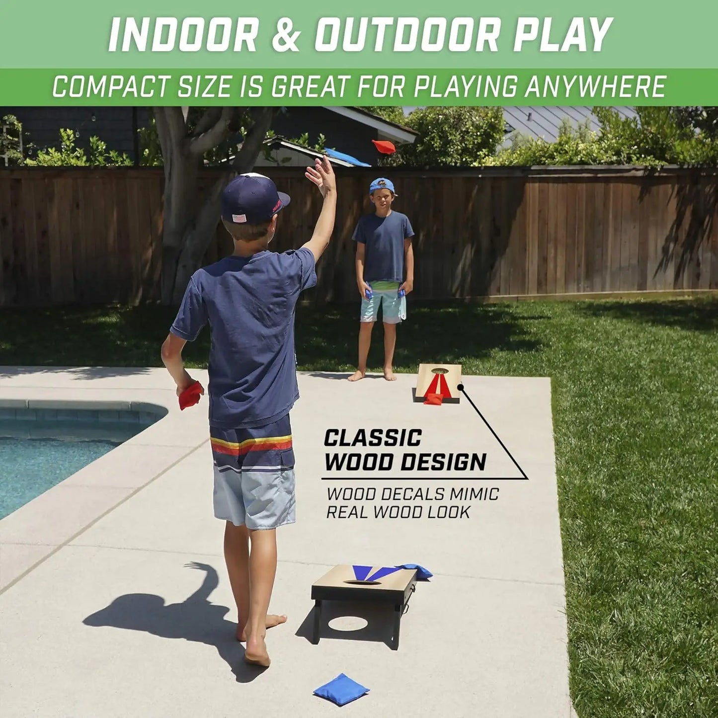 Portable Cornhole Game Set With 6 Bean Bags For Outdoors