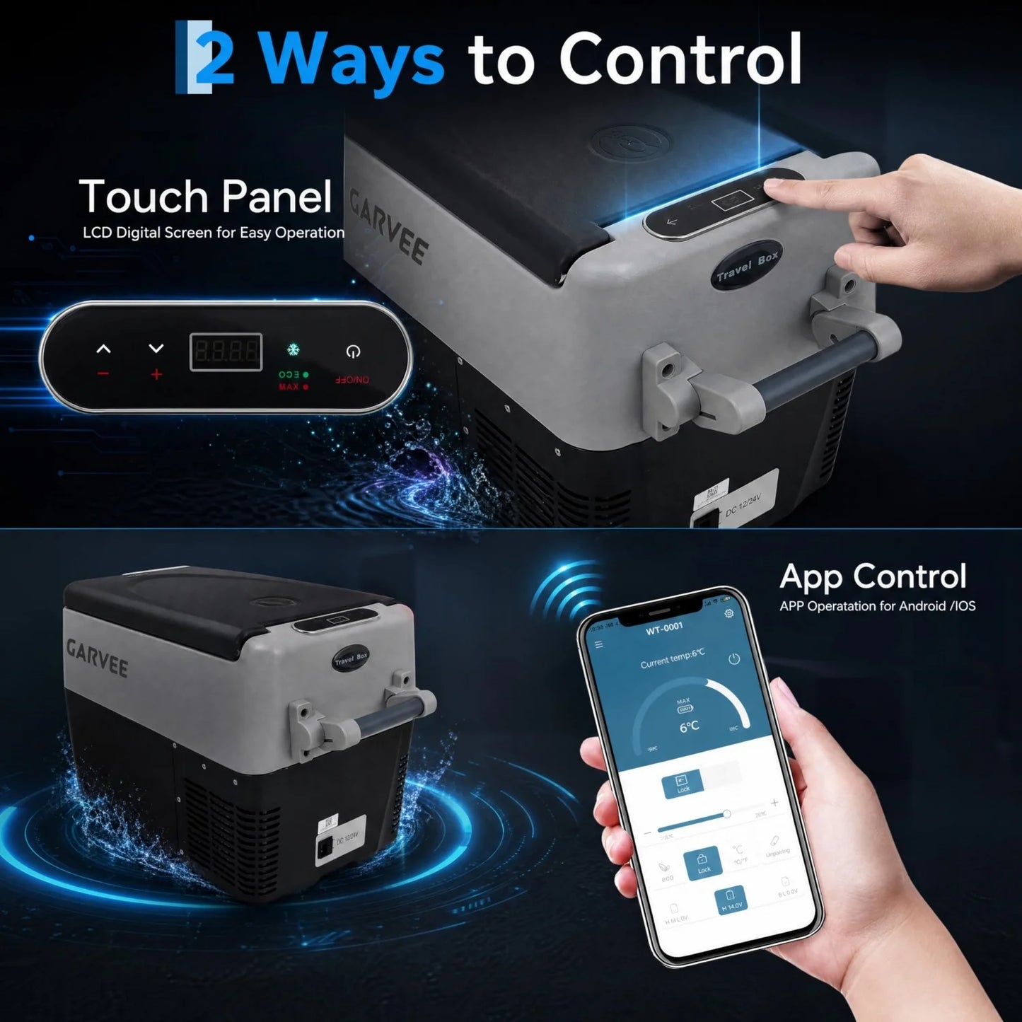 HiMISS Dual Zone Portable Car Refrigerator With App Control