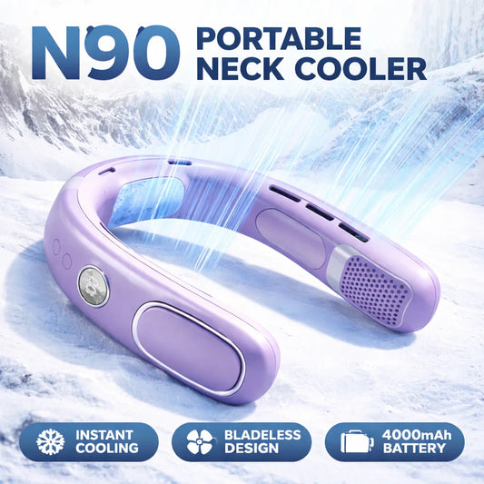 N90 Neck Fan Bladeless Wearable USB Rechargeable With 5-Speed Modes