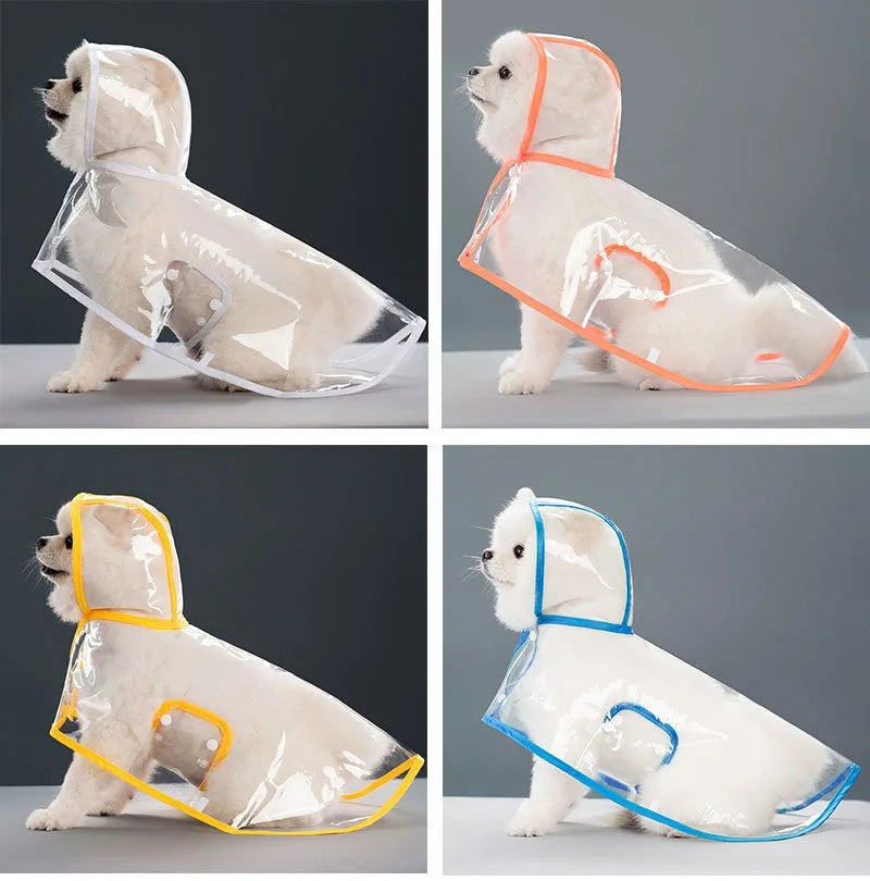 Transparent Waterproof Dog Raincoat With Hat