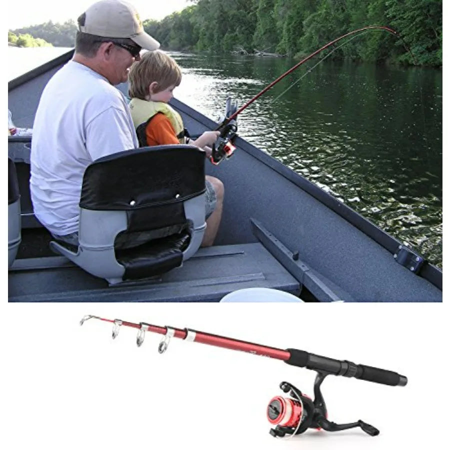 Telescopic Fishing Rod And Reel Combo Two Piece Collapsible Kit