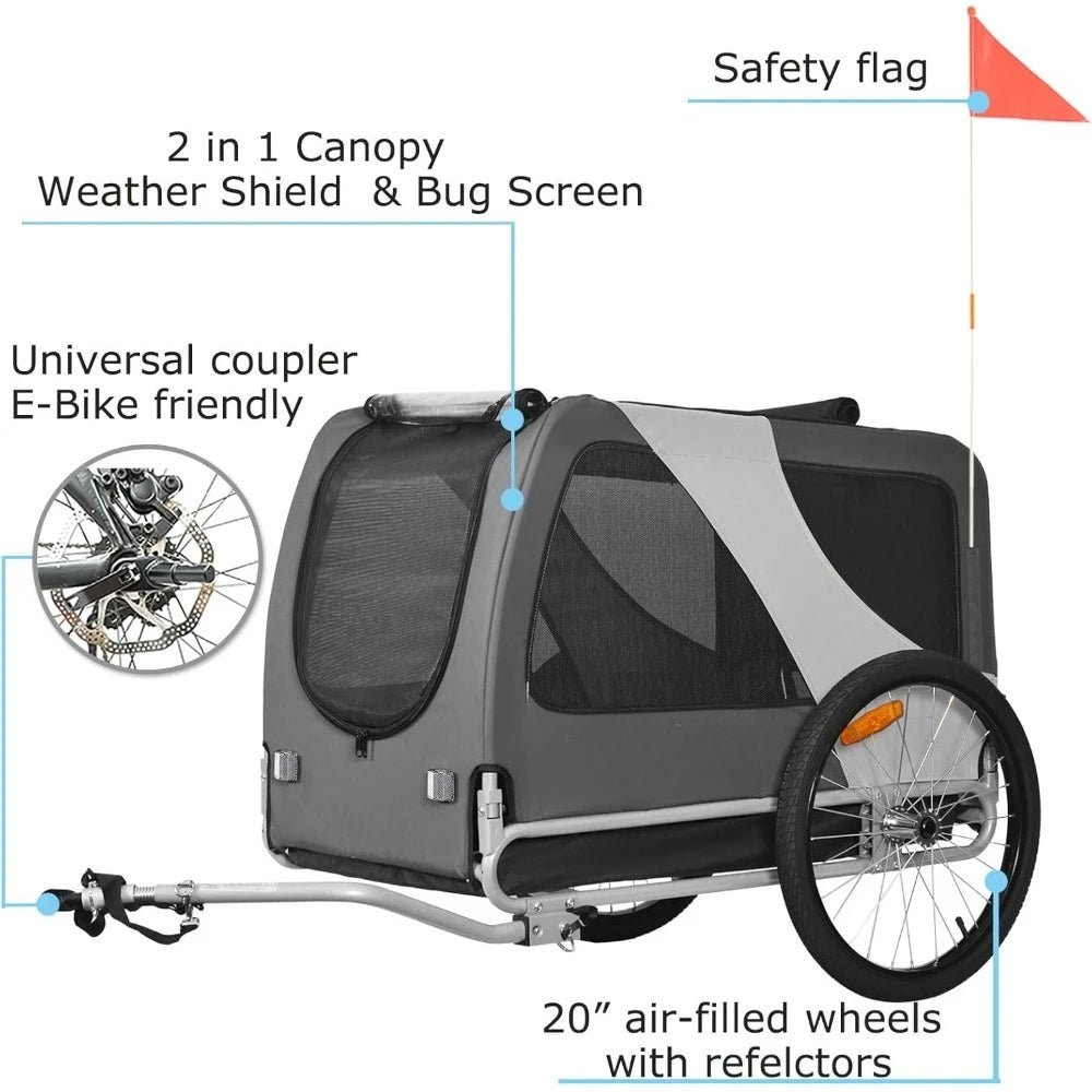 Pet Bike Trailer For Large Dogs And Multiple Small Dogs