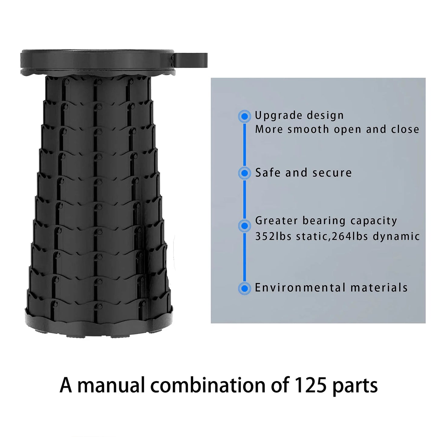 Portable Collapsible Camping Stool Lightweight And Sturdy