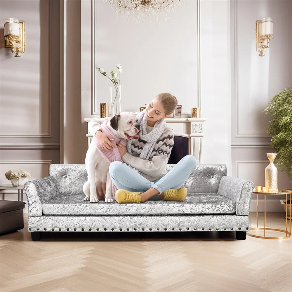 Borwart Luxury Heavy Duty Pet Sofa Bed With Removable Cover
