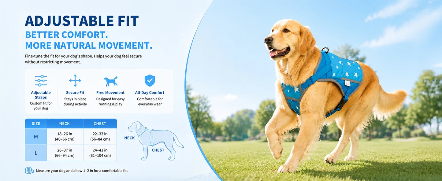 Pet Dog Cooling Vest Harness With Frozen Packs