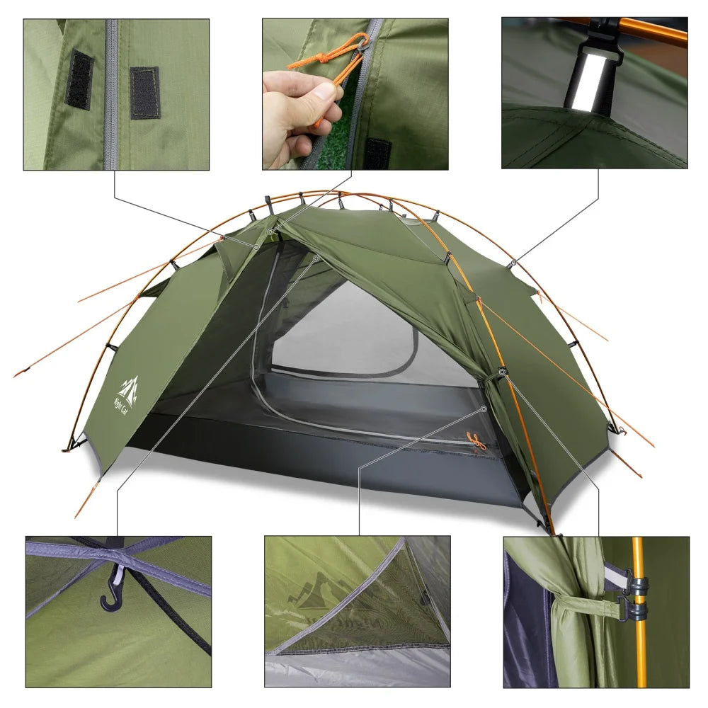 Night Cat Two Person Backpacking Tent Double Layers Waterproof Ultralight