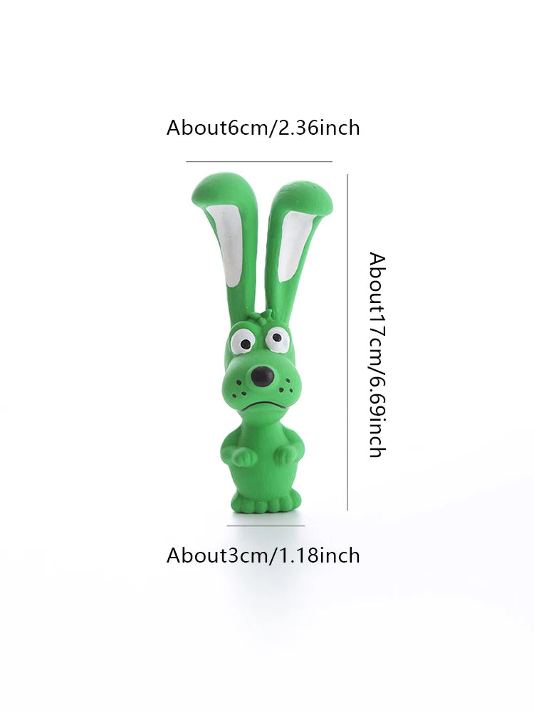 Naughty Rabbit Latex Dog Chew Toy Durable Rubber Squeaker