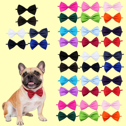Dog Bow Ties Christmas Adjustable Pet Bowties For Cats Dogs