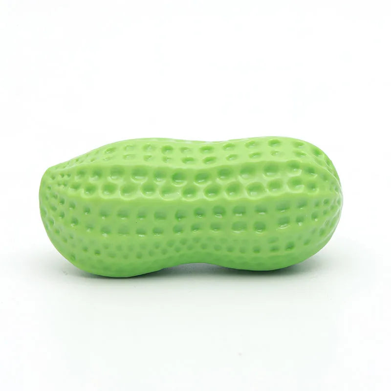 Dog Peanut Squeaking Chew Toy TPR Rubber Interactive Pet Toy
