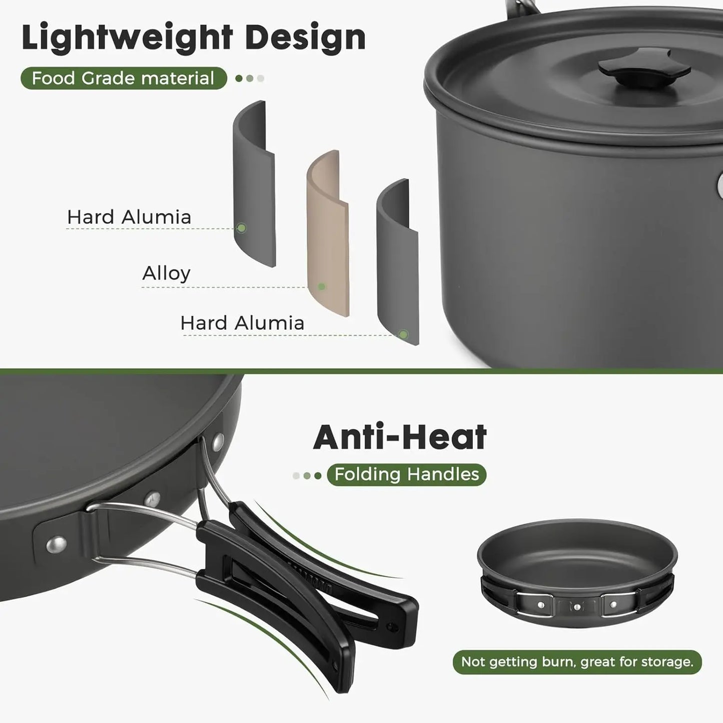 43 Piece Camping Cookware Set For Outdoor Kitchen And Dining