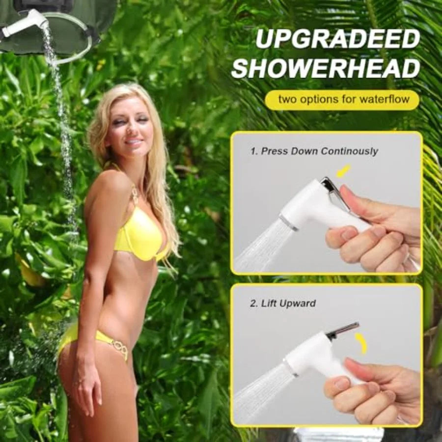 Portable Privacy Tent With 5 Gallon Shower Bag Nozzle Upgraded