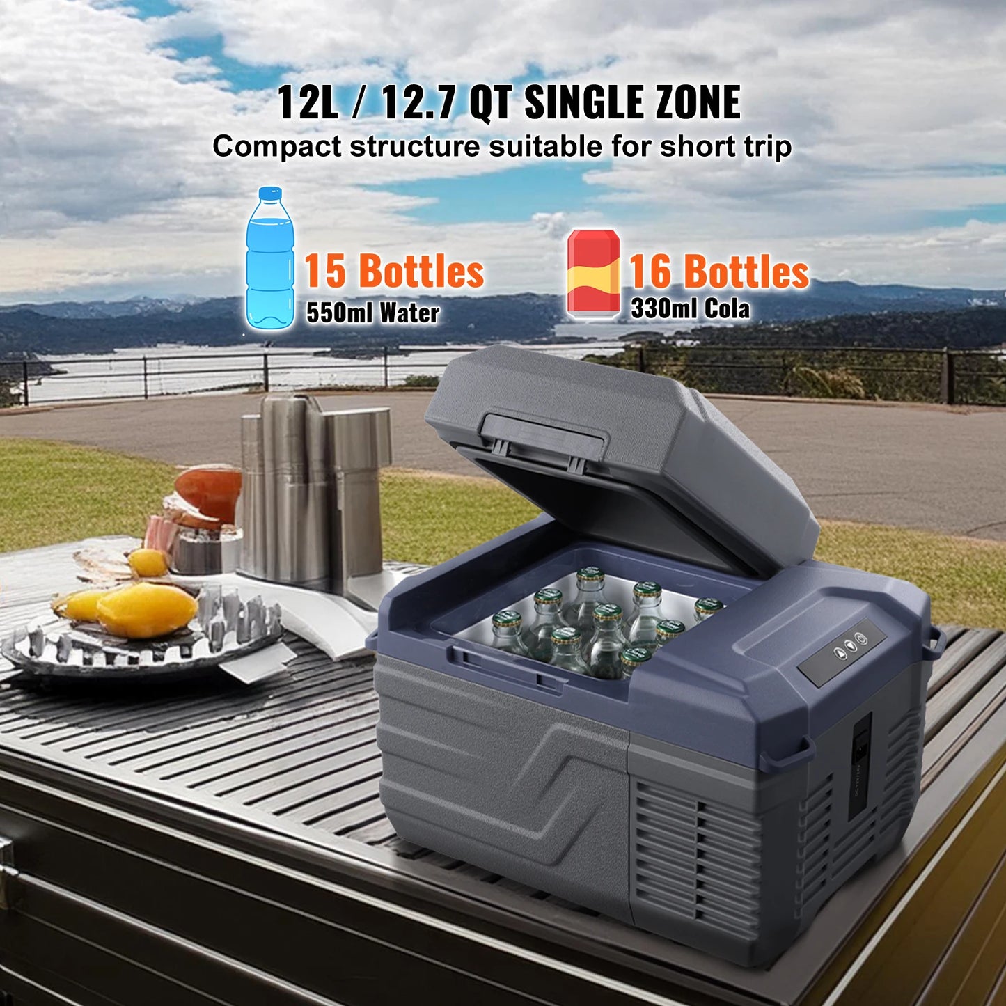SucceBuy Portable Car Refrigerator Dual Zone Bluetooth Cooler RV