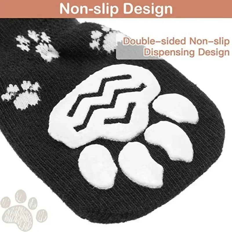 Adjustable Anti Slip Dog Socks Paw Protection Indoor Soft Cotton
