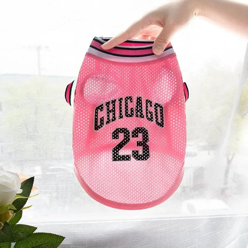 Dog Basketball Jersey Mesh Pet Clothes Breathable Sport Vest