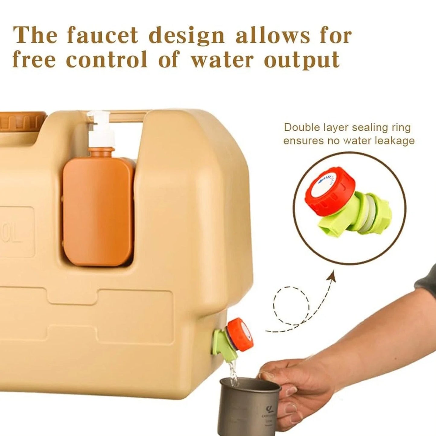 Emergency Water Container With Spigot For Outdoor Adventures